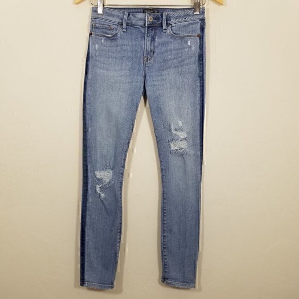 Abercrombie & Fitch Harper Low Rise Ankle Distressed Stretch Jeans Size 2